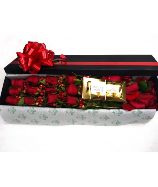 CAJA DECORADA CUPIDO CON CAJA CHOCOLATES FERREROX8